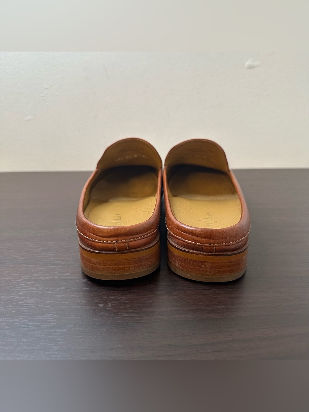 Cole Haan Brown Leather Ryan Mule Loafers, Size 11, Slip-On Flat Shoes, Preppy - Picture 10 of 16